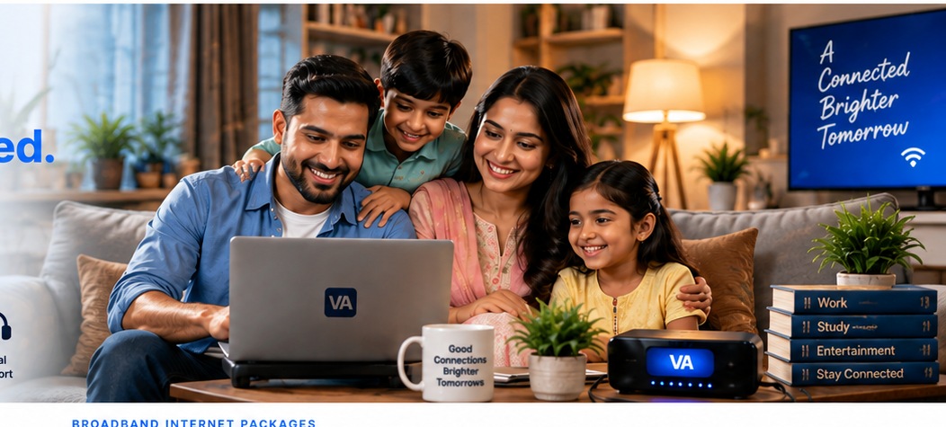 Bangladeshi family enjoying connected home internet